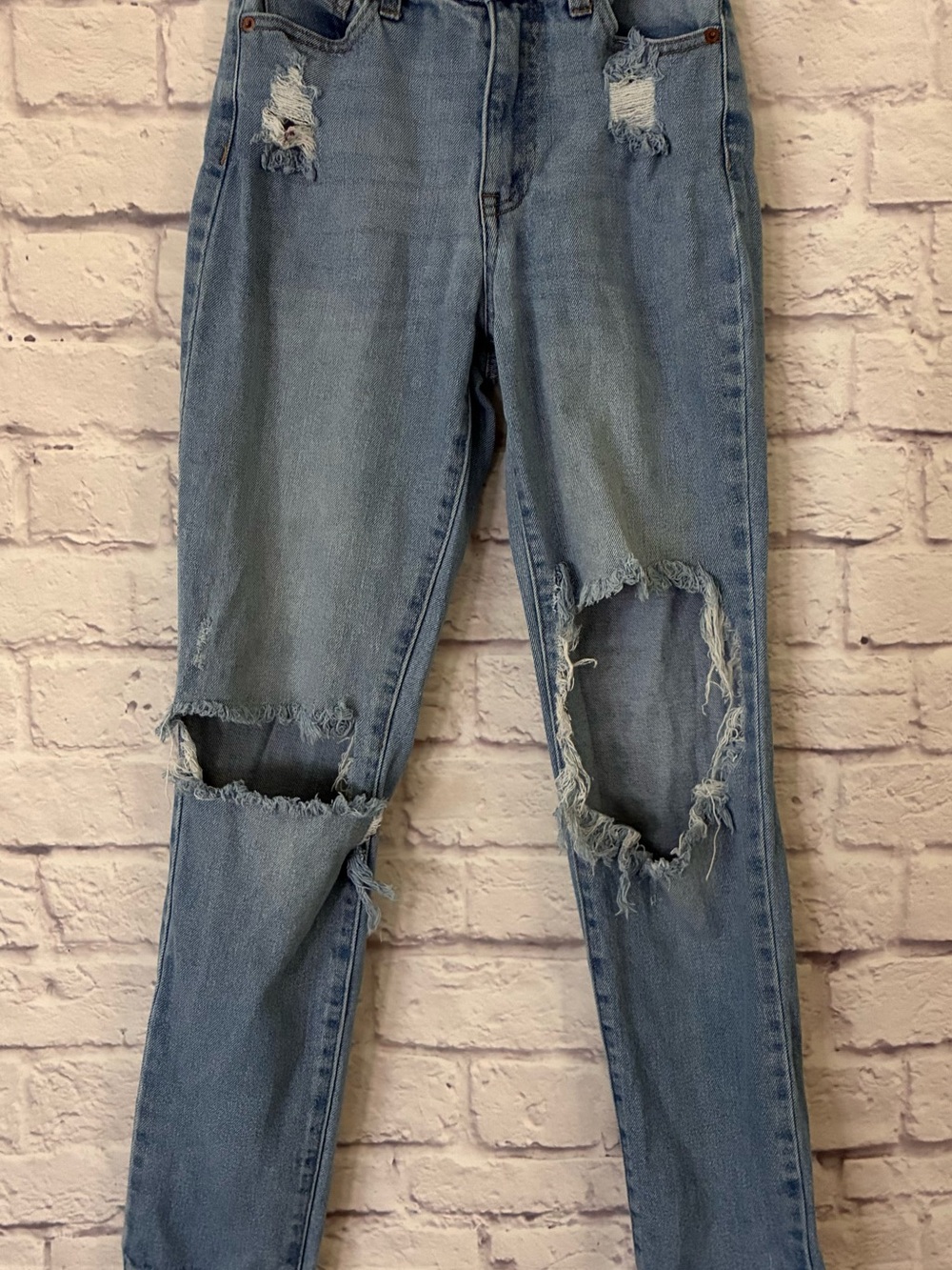 Celebrity Pink Light Blue Distressed Skinny Jeans - 1/25